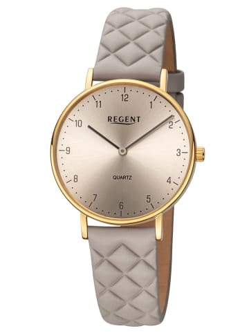 Regent Damenuhr Quarz Grau/Goldfarben