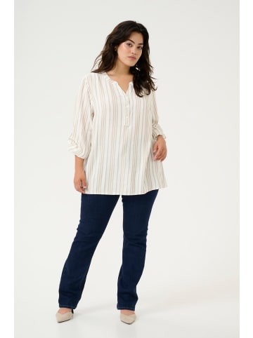 KAFFE curve Langarm-Bluse KCmille Loose fit in Chalk / Chinchilla Stripe