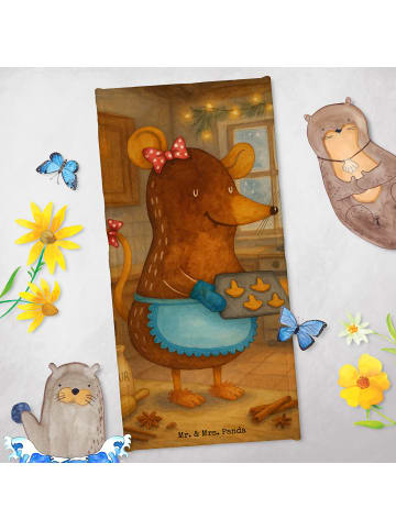 Mr. & Mrs. Panda Sport Handtuch Maus Kekse Design ohne Spruch in Weiß