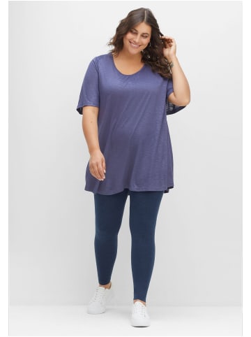 sheego Leggings in indigo meliert