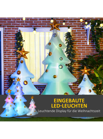 HOMCOM Aufblasbarer Weihnachtsbaum-239L x 77B x 210H cm-Mehrfarbig