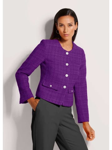 MADELEINE Eleganter Tweed-Kurzblazer mit Metallknöpfen in lavendellila