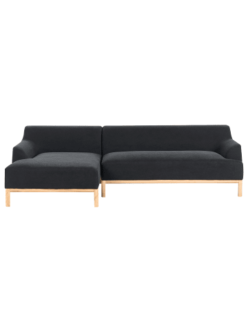 Beliani Ecksofa SOSJO in Schwarz/Braun - (W) 251 x (H) 74 x (L) 132 cm rechtsseitig