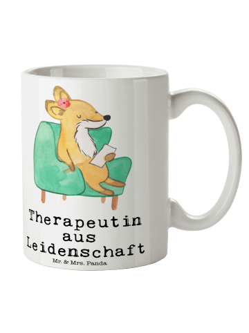 Mr. & Mrs. Panda Tasse Therapeutin Leidenschaft mit Spruch in Weiß