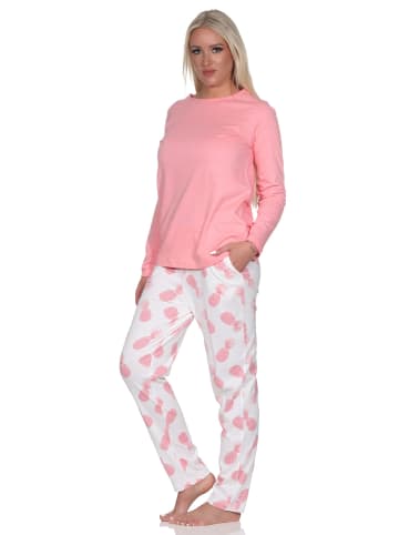 NORMANN Langarm Pyjama Schlafanzug Homewear Ananas - 78598 in rosa