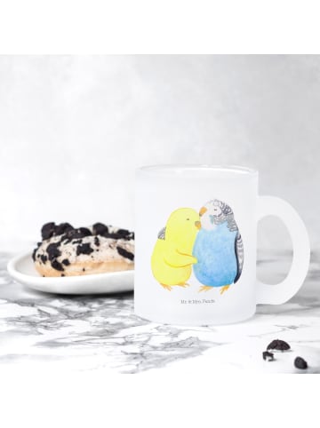 Mr. & Mrs. Panda Große Teetasse Wellensittich Liebe ohne Spruch in Transparent