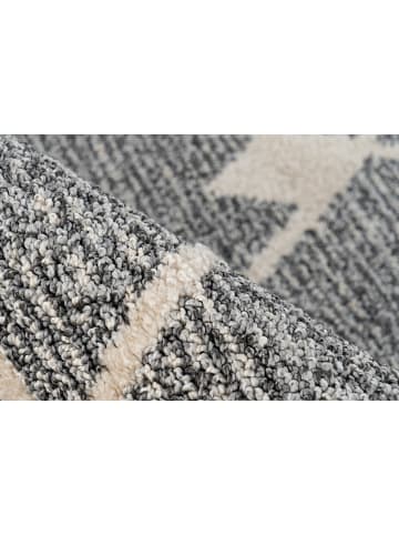 Kayoom Kurzflor Teppich Rhombus 325 in grau - beige - rechteckig