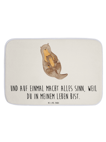 Mr. & Mrs. Panda Duschvorleger Otter Kind mit Spruch in Weiß