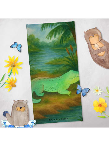 Mr. & Mrs. Panda Strandtuch Krokodil Design ohne Spruch in OZeichenanblue