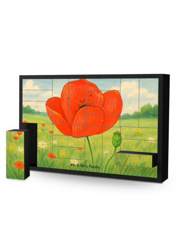 Mr. & Mrs. Panda Adventskalender Blume Mohnblume Design ohne Spruch in Weiß