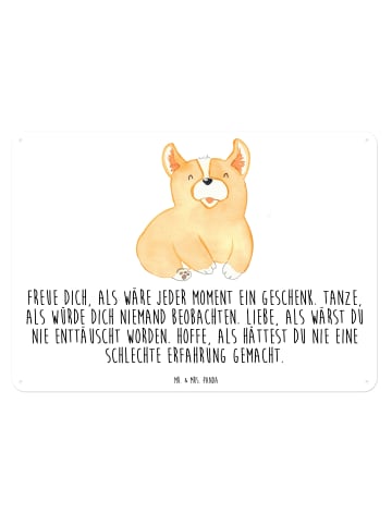 Mr. & Mrs. Panda Schild Corgie mit Spruch in Weiß