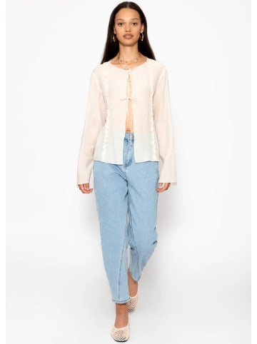 SASSYCLASSY Highwaist Jeans mit Ziernaht in Hellbau