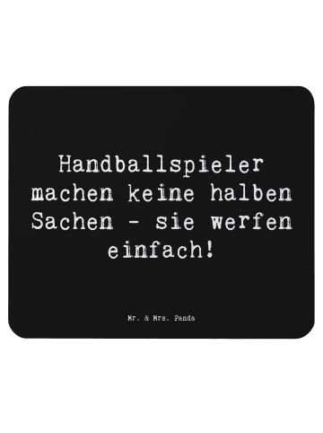 Mr. & Mrs. Panda Mouse Pad Spruch Handball Wurf mit Spruch in Schwarz