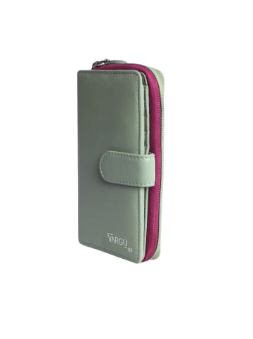 VARGU Echtleder Geldbörse SABA 1-A in sage green-cranberry