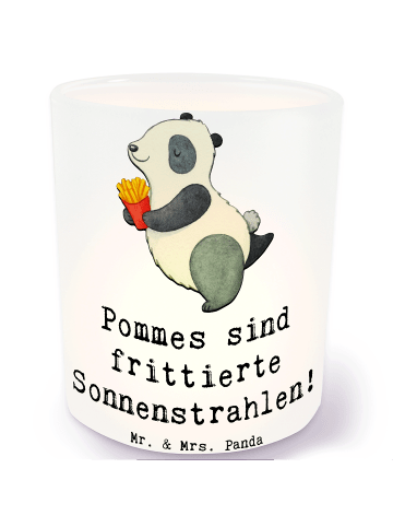 Mr. & Mrs. Panda Glas Kerzenhalter Panda beflügelt Pommes mit Sp... in Transparent