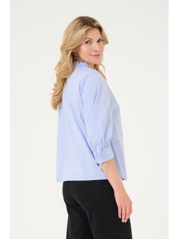 Kaffe Kurzarm-Bluse KAtara Regular fit in Light Blue Pin Stripe