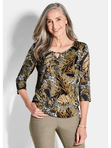 GOLDNER Viskosebluse mit Allover-Leo-Druck in honig / gemustert