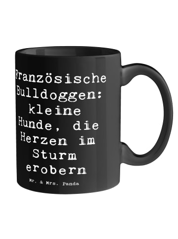 Mr. & Mrs. Panda Tasse Spruch Französische Bulldogge mit Spruch in Schwarz