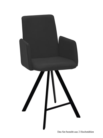 58 aufm Kessel THEKENSTUHL (2er-Set) Deerdre 52x109x60 Schwarz/Anthrazit