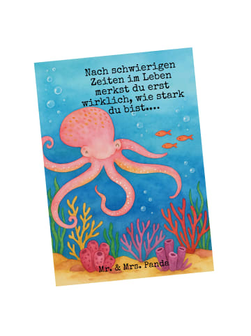 Mr. & Mrs. Panda Postkarte Tintenfisch Design mit Spruch in Weiß