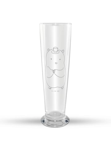 Mr. & Mrs. Panda Weizenbierglas Hamster Hut ohne Spruch in Transparent