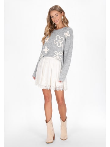 IZIA Women Sweater in light grey melange