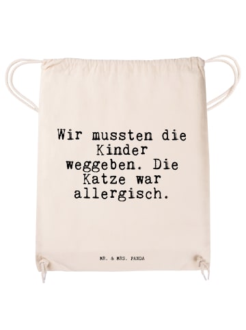 Mr. & Mrs. Panda Sportbeutel Wir mussten die Kinder... mit Spruch in Creme