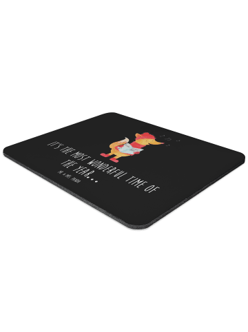 Mr. & Mrs. Panda Mousepad Fuchs Sänger mit Spruch in Schwarz