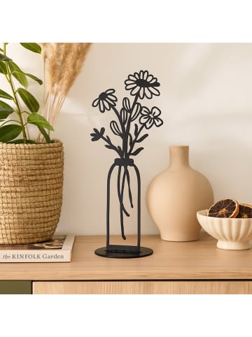 UNUS Deko Aufsteller aus Metall Blumenvase 35 cm in Schwarz