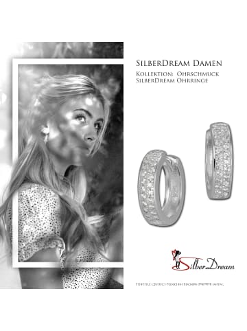 SilberDream 925er Sterling Silber, glanz Damen Creolen 2-reihig Ohrring ca. 17mm
