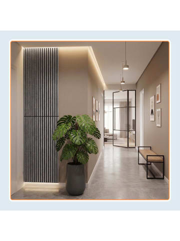 relaxdays 4 x Akustikpaneele in Hellgrau - (B)60 x (H)120 cm