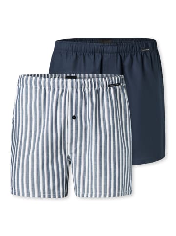 Schiesser Boxershorts Web in Dunkelblau / blau
