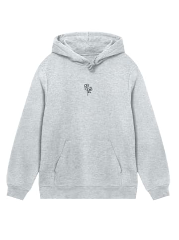 F4NT4STIC Hoodie Handdrawn Flower Pink Bestickt in grau meliert