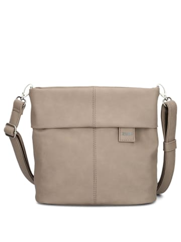 Zwei Mademoiselle M8 - Schultertasche 25 cm (sage) in nubuk-cappuccino