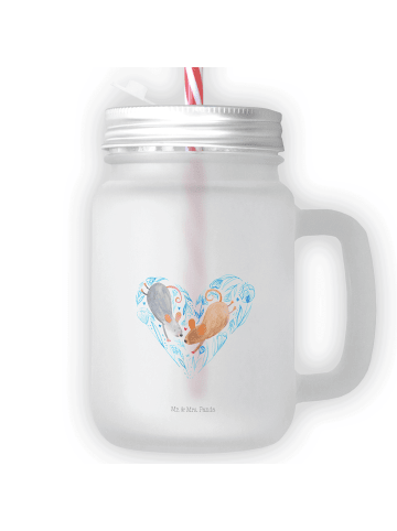 Mr. & Mrs. Panda Glas Mäuse Herz ohne Spruch in Transparent