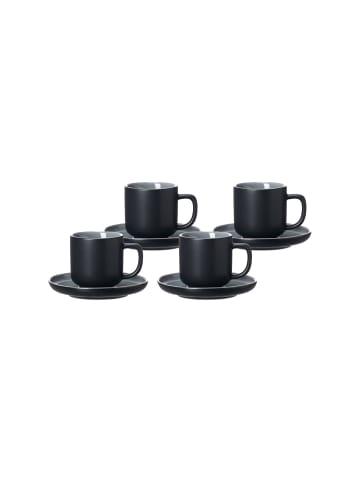 Ritzenhoff & Breker 4er Set Espressotassen mit Untertassen Jasper in – 100 ml in Schwarz