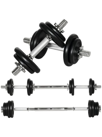 HOMCOM Hantel-Set,95cm x 16cm x 16Hcm,schwarz