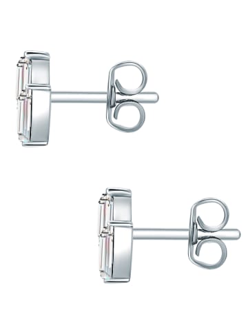 Lulu & Jane Ohrstecker Messing verziert mit Kristallen von Swarovski® in silber
