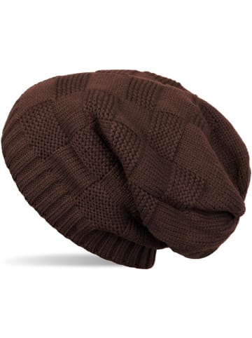 styleBREAKER Strick Beanie Mütze in Dunkelbraun