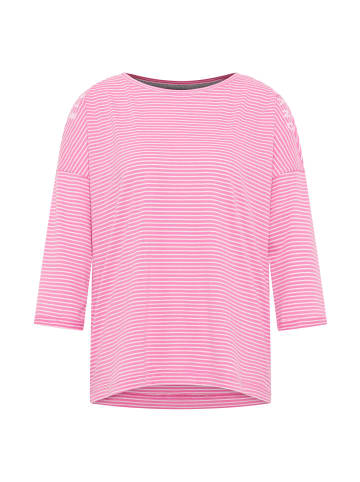 ELBSAND Langarm T-Shirt Veera in Magenta Sky + Cloud White STRIPE