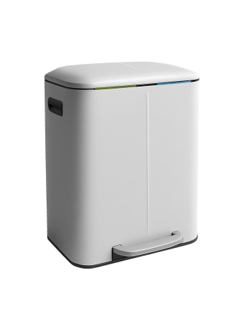 relaxdays Mülleimer in Weiß - 2x 20 Liter