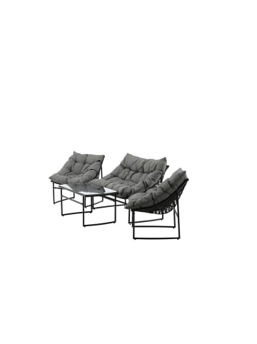 ebuy24 Lounge-Set Tina 4-teilig Schwarz 50 x 95 cm