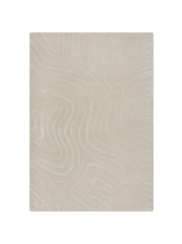 KADIMA DESIGN Wollteppich Wellen Abstrakt, Wohnzimmer in Beige