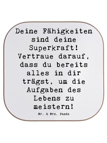 Mr. & Mrs. Panda Becheruntersetzer Spruch Vertrauen in Fähigkeit... in Weiß