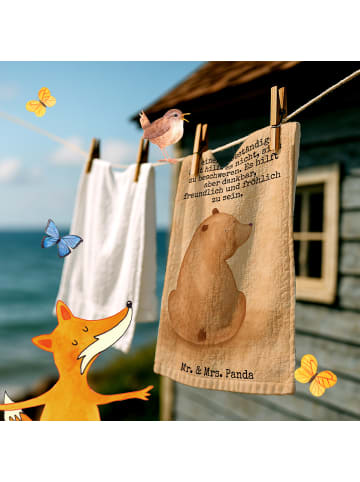 Mr. & Mrs. Panda Gästehandtücher Bär Schulterblick Design mit Sp... in Weiß