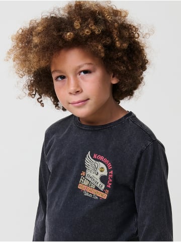 KOROSHI Langärmliges Jungen-T-Shirt in SCHWARZ