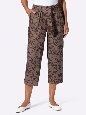 Sieh an! 7/8-Hose in dunkeltaupe-schoko-bedruckt