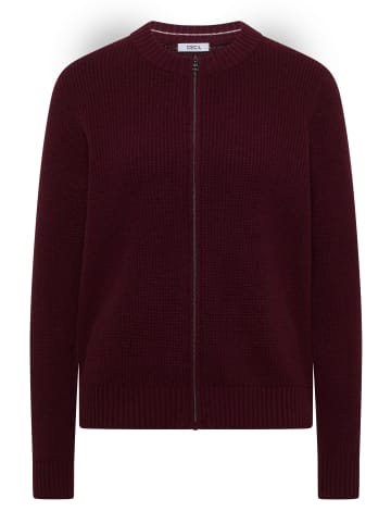 Cecil Cardigan in Unifarbe mit Reißverschluss in Red Wine