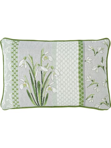 Sander Baumwollmischung, Gewebt, Gobelin Kissenhülle Snowdrops in grün-grau