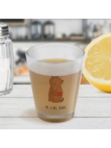 Mr. & Mrs. Panda Likör Glas Bär Kaffee ohne Spruch in Transparent